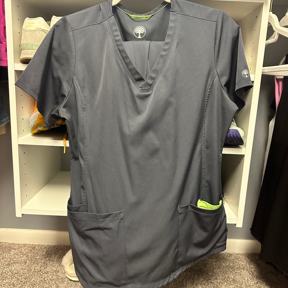 Gray 3 piece scrub set
